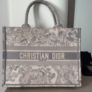 Christian Dior Gray Tote Bag